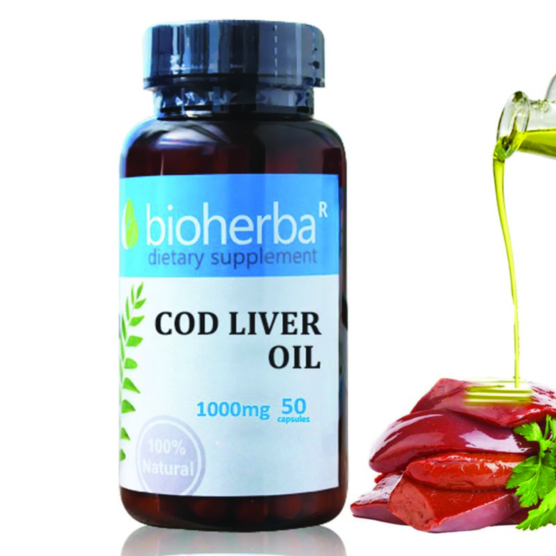 Bioherba Масло от Черен Дроб на Треска / Cod Liver Oil 1000 mg x 50 софтгел капсули