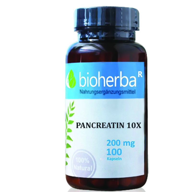 Bioherba Панкреатин 10X Eнзими / Pancreatin 10X 200 mg x 100 капсули