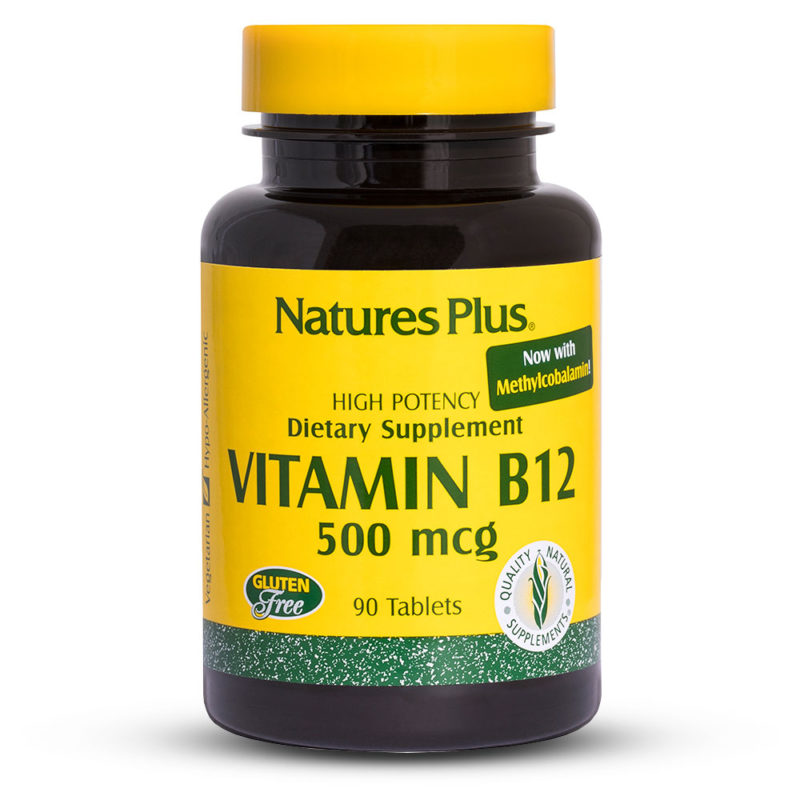 Natures Plus Витамин Б-12 (Метилкобаламин) 500μg x 90 таблетки
