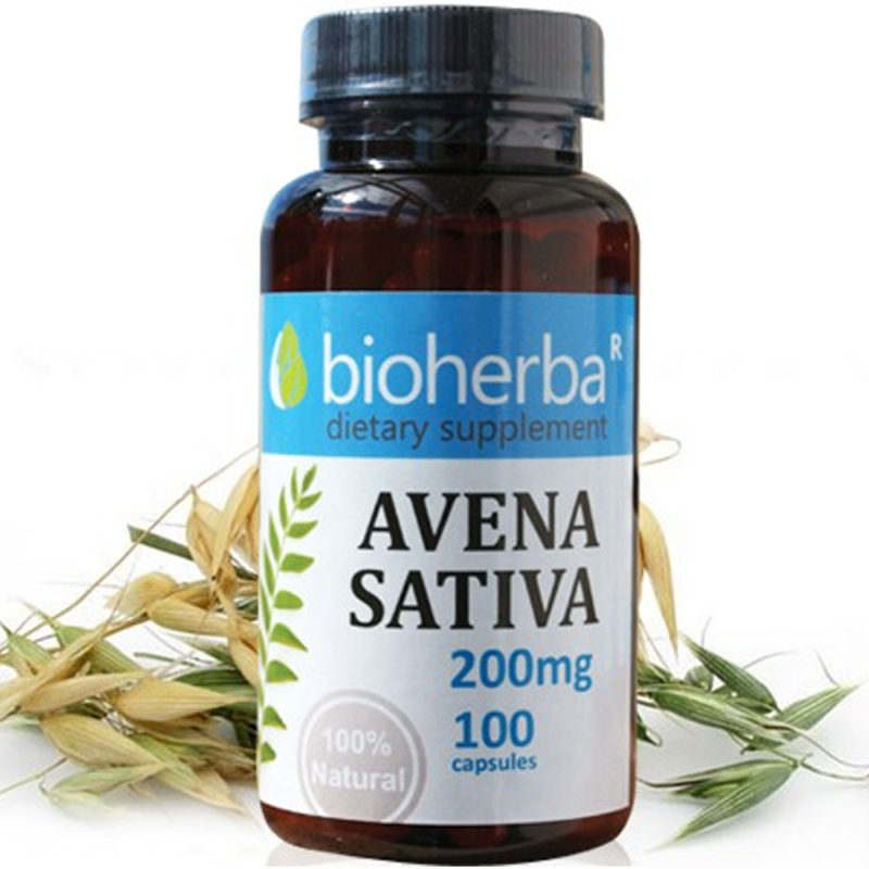 Bioherba Авена сатива / Avena Sativa 200 mg x 100 капсули