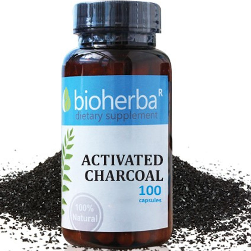Bioherba Активен въглен / Activated Charcoal 350 mg x 100 капсули
