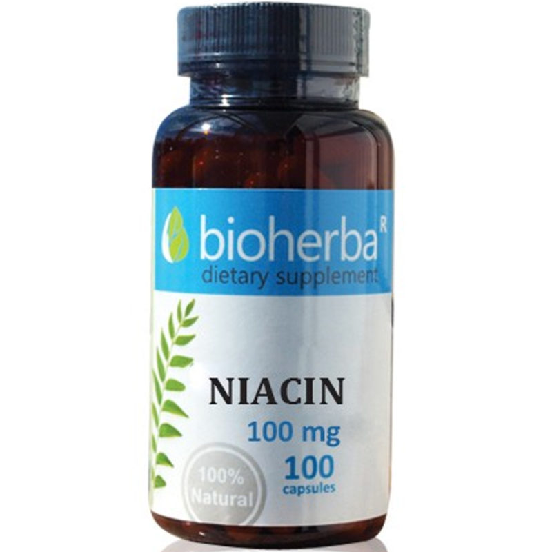 Bioherba Витамин Б-3 Ниацин / Vitamin B-3 Niacin 100 mg x 100 капсули