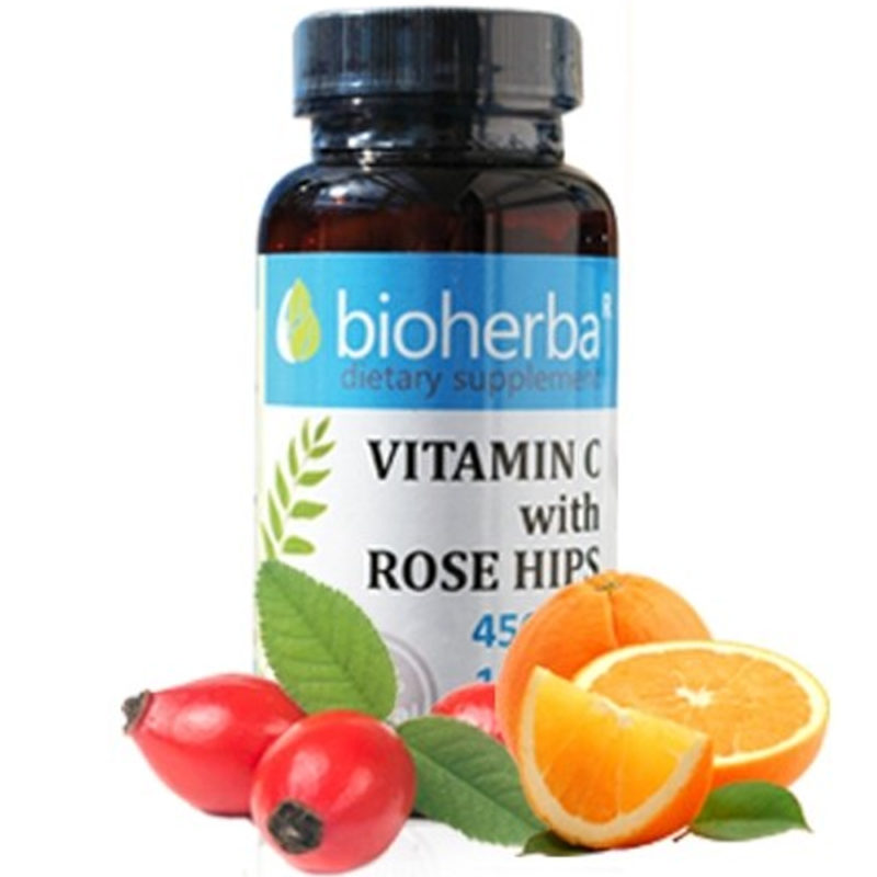 Bioherba Витамин Ц с шипка / Vitamin C with Rose Hips 450 mg x 100 капсули