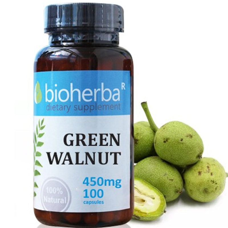 Bioherba Зелен орех / Green Walnut 450 mg x 100 капсули