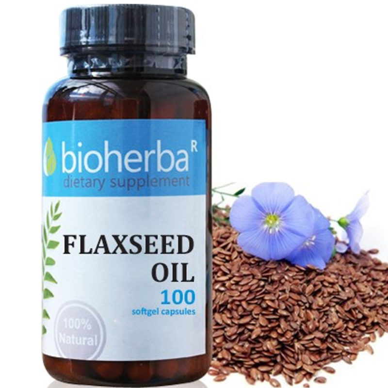 Bioherba Ленено масло / Flaxseed Oil 500 mg x 100 софтгел капсули