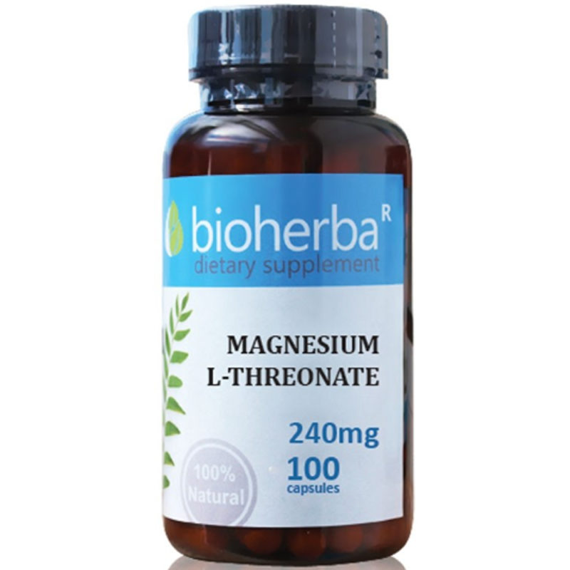 Bioherba Магнезиев Л-Треонат / Magnesium L-Threonate 240 mg x 100 капсули