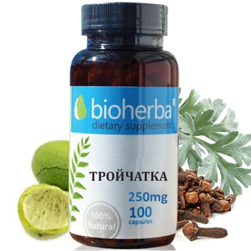 Bioherba Тройчатка / Green Walnut Artemisinin Clove 250 mg x 100 капсули
