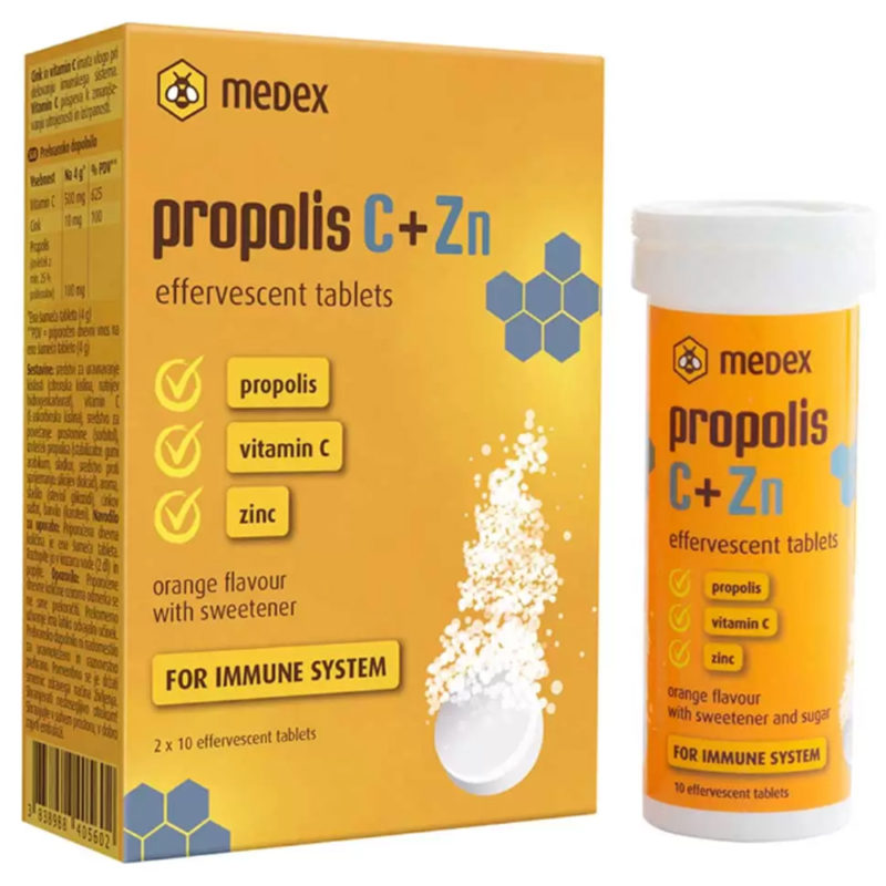 Medex ПРОПОЛИС с Витамин C+Цинк / Propolis Vitamin C+Zn x 20 таблетки
