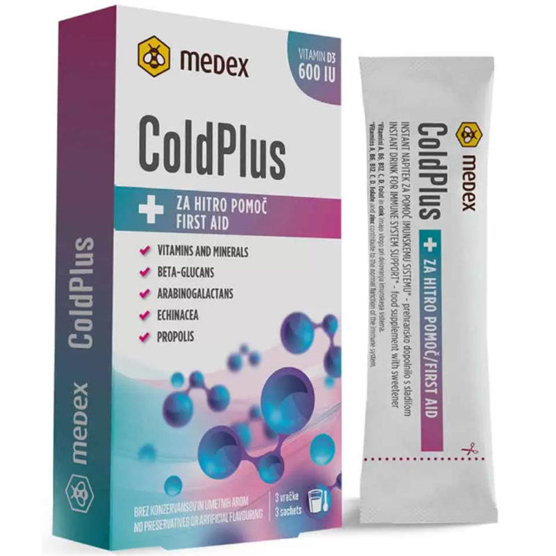 При Температура и Настинка / COLD PLUS – Medex сашета 3 x 10 гр