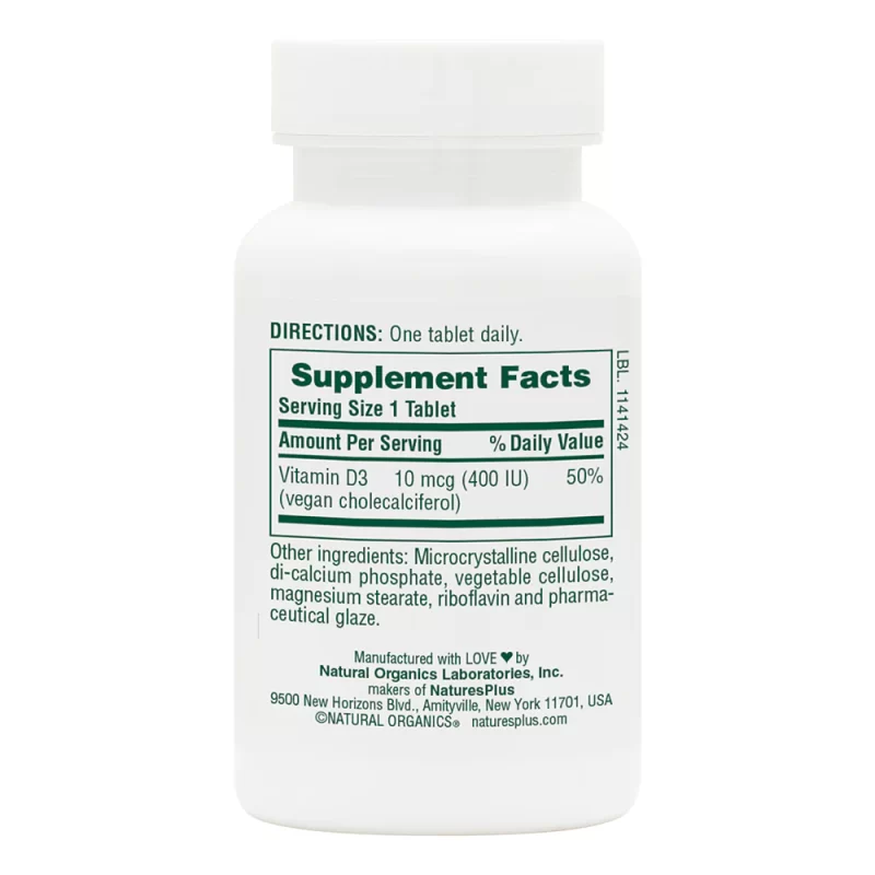 Витамин Д / Vitamin D NaturesPlus – 10μg x 90 таблетки