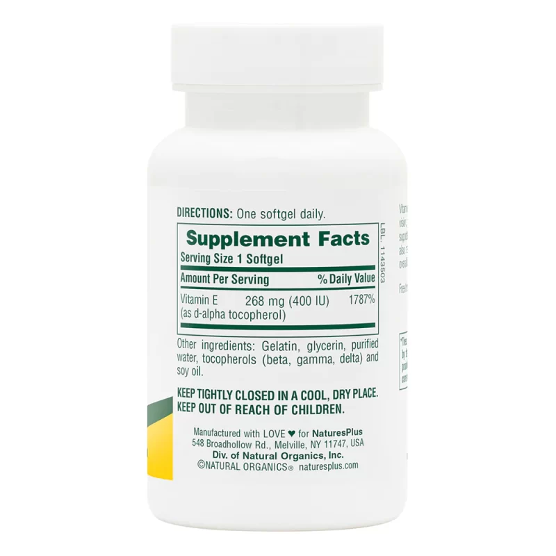 Витамин Е / Vitamin E NaturesPlus – 268mg x 60 капсули