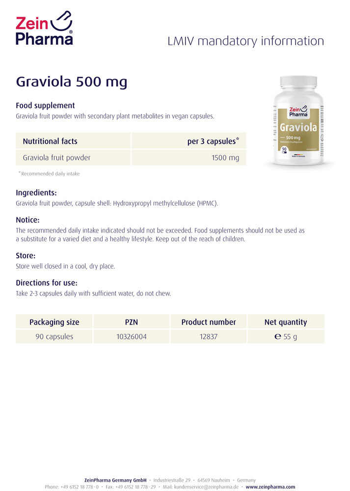 ГРАВИОЛА / GRAVIOLAL ZeinPharma – 90 капсули