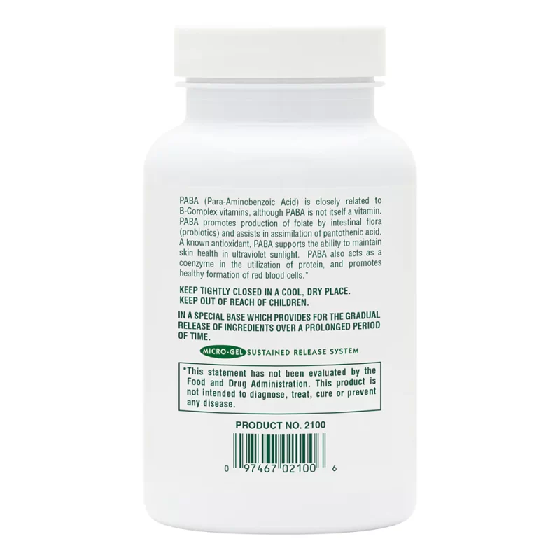 Витамин Б-10 ПАБА / PABA – NaturesPlus 1000mg x 60 таблетки