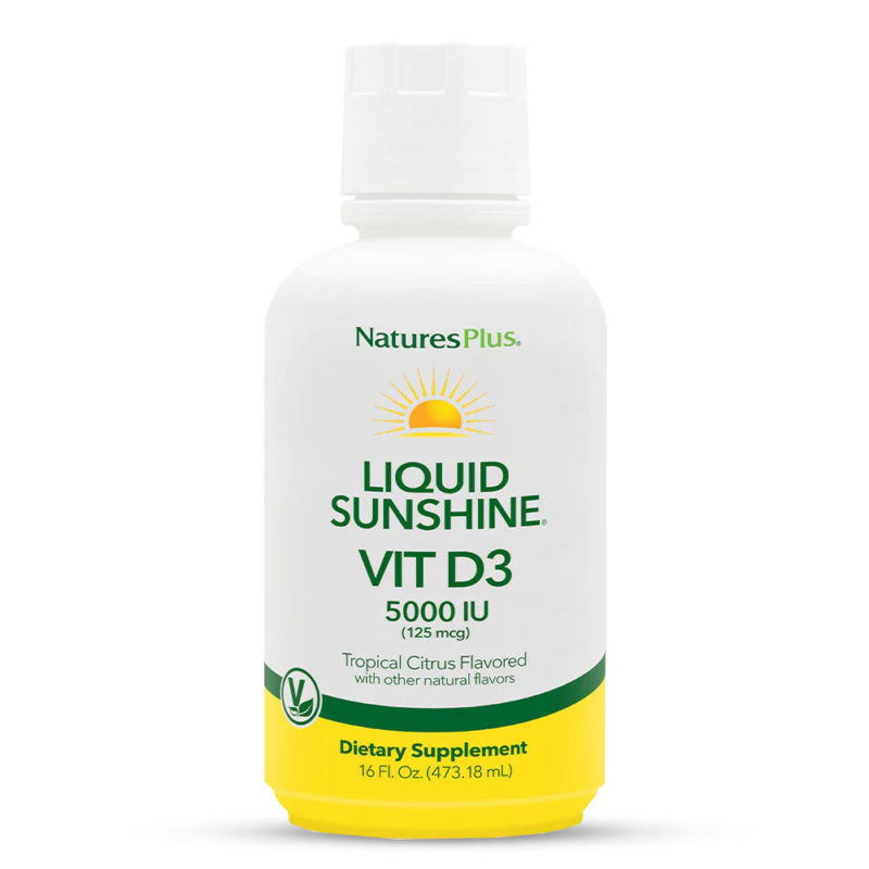 Витамин-Д Течен / Vitamin-D LIQUID SUNSHINE Natures Plus – 473 мл