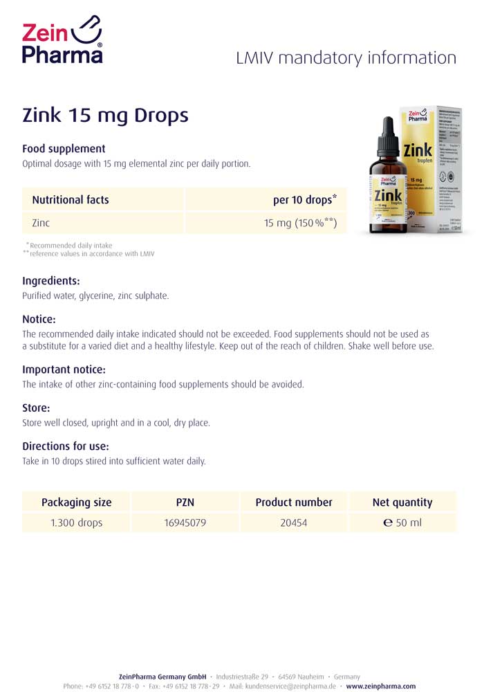 ЦИНК Капки / ZINC Drops ZeinPharma – 50 мл
